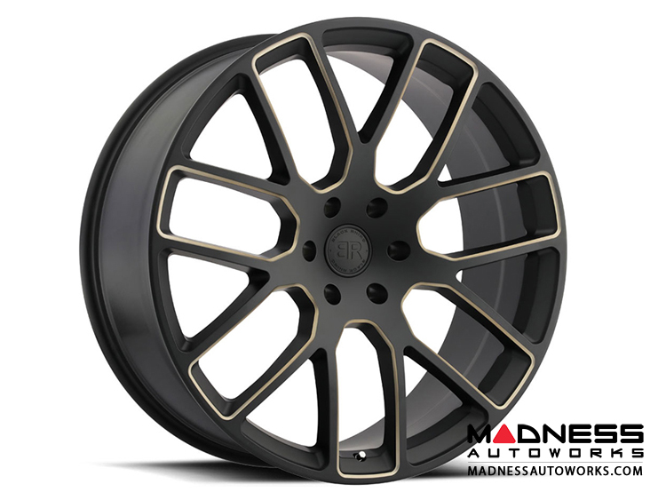 Jeep Custom Wheels (1) - Black Rhino - 22 x 9.5" - Kunene - Matte Black w/ Dark Tint Milled Spokes